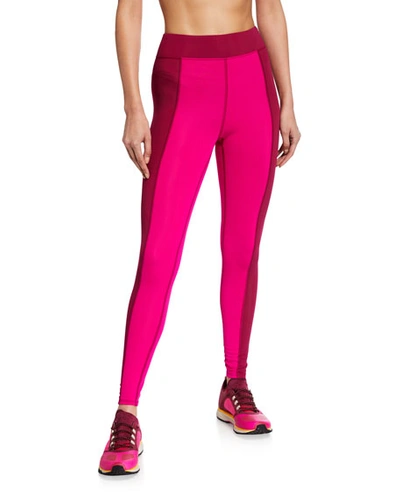 Cushnie Libby High-waist Two-tone Leggings In Pink/purple