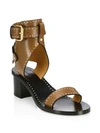 Isabel Marant Jaeryn Studded Wrap Leather Sandals In Chestnut