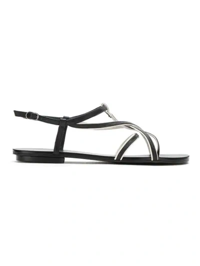 Studio Chofakian Leather Strappy Sandals In Black