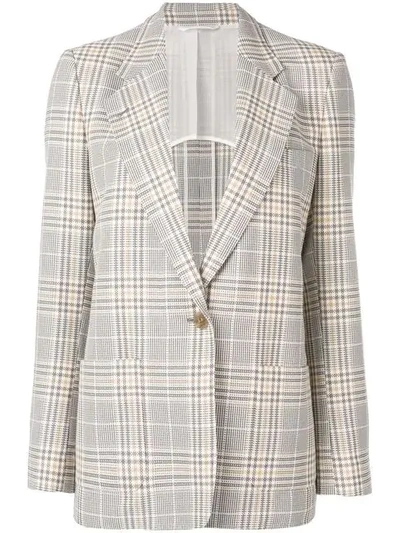 Acne Studios Jana Checked Cotton-blend Blazer In Grey