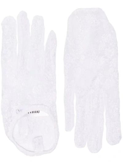 Off-white White Short Lace Gloves