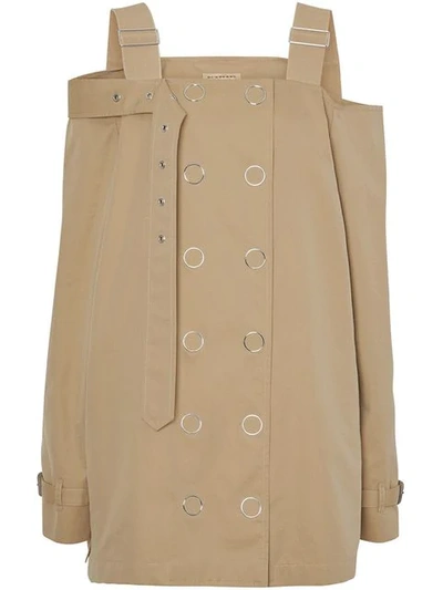 Burberry Cotton Gabardine Deconstructed Trench Dress In Brown