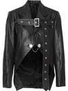 Burberry Biker Belt Detail Leather Morning Jacket In Black