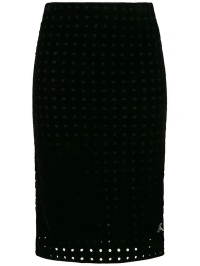 À La Garçonne Midi Pencil Skirt In Black