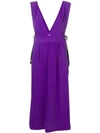 Mm6 Maison Margiela Long Pinafore Dress In Purple