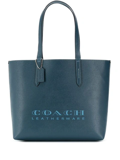 Coach Logo Tote Bag In Blue