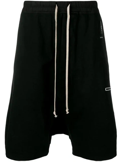 Rick Owens Drkshdw Drop-crotch Drawstring Shorts In Black