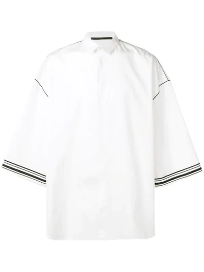 Haider Ackermann Contrast-trim Oversized Shirt In White + Black