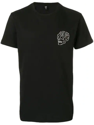 Deus Ex Machina Printed Skull T-shirt In Black