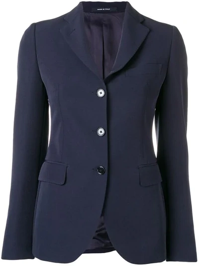 Tagliatore Long Sleeved Blazer In Blue