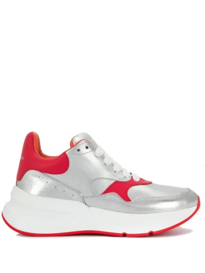 Alexander Mcqueen Oversized Runner Sneakers In Silver