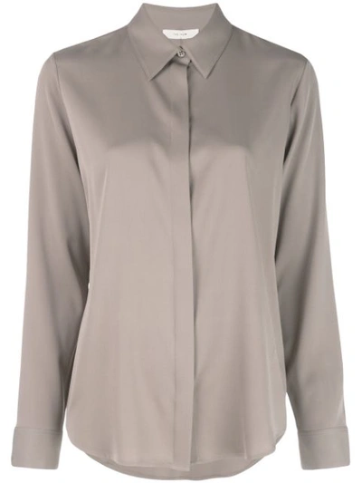 The Row Plain Poplin Shirt In Grey