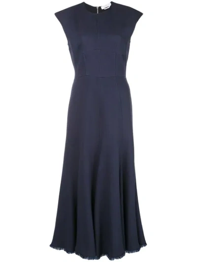 Gabriela Hearst Crowther Midi Dress In Blue