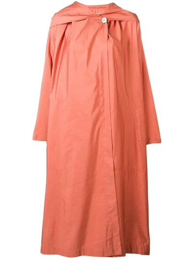 Pre-owned Issey Miyake 1980s Lightweight Hooded Coat In Pink