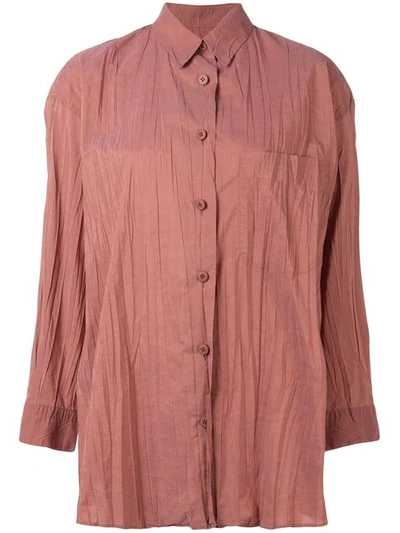 Pre-owned Issey Miyake 1990s Crinkle-effect Shirt In Orange
