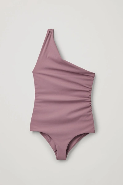 Cos Twisted-back Swimsuit In Warm Lilac