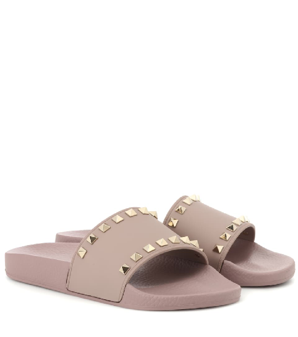 valentino rockstud slides poudre