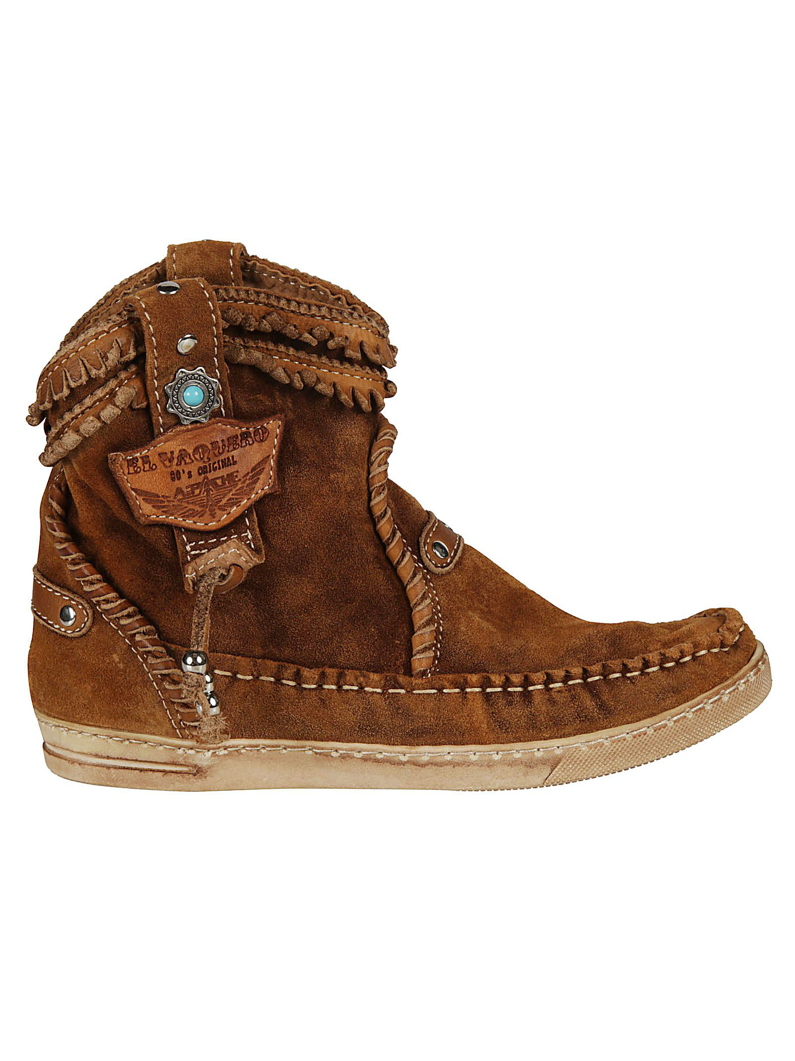 El Vaquero Logo Ankle Boots In Mou ModeSens