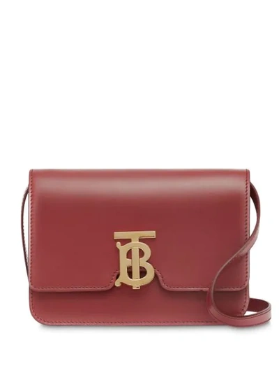 Burberry Tb Small Crossbody Bag - Golden Hardware In Red