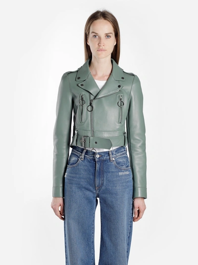 Off-white C/o Virgil Abloh Women's Military Green Cropped Biker
