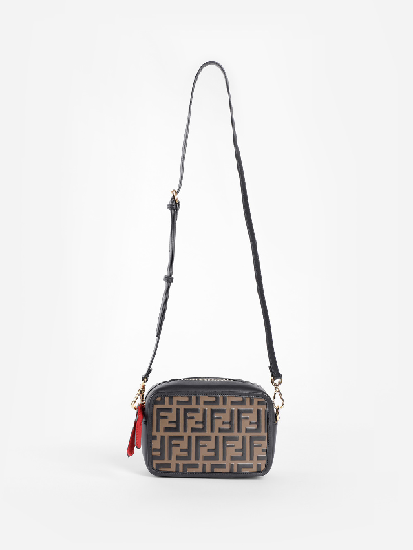 Fendi Women's Black Camera Bag With Logo Debossed | ModeSens
