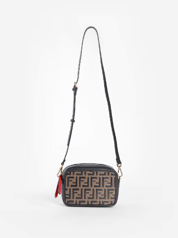Fendi Women's Black Camera Bag With Logo Debossed ModeSens