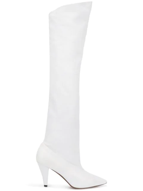 white slouch boots