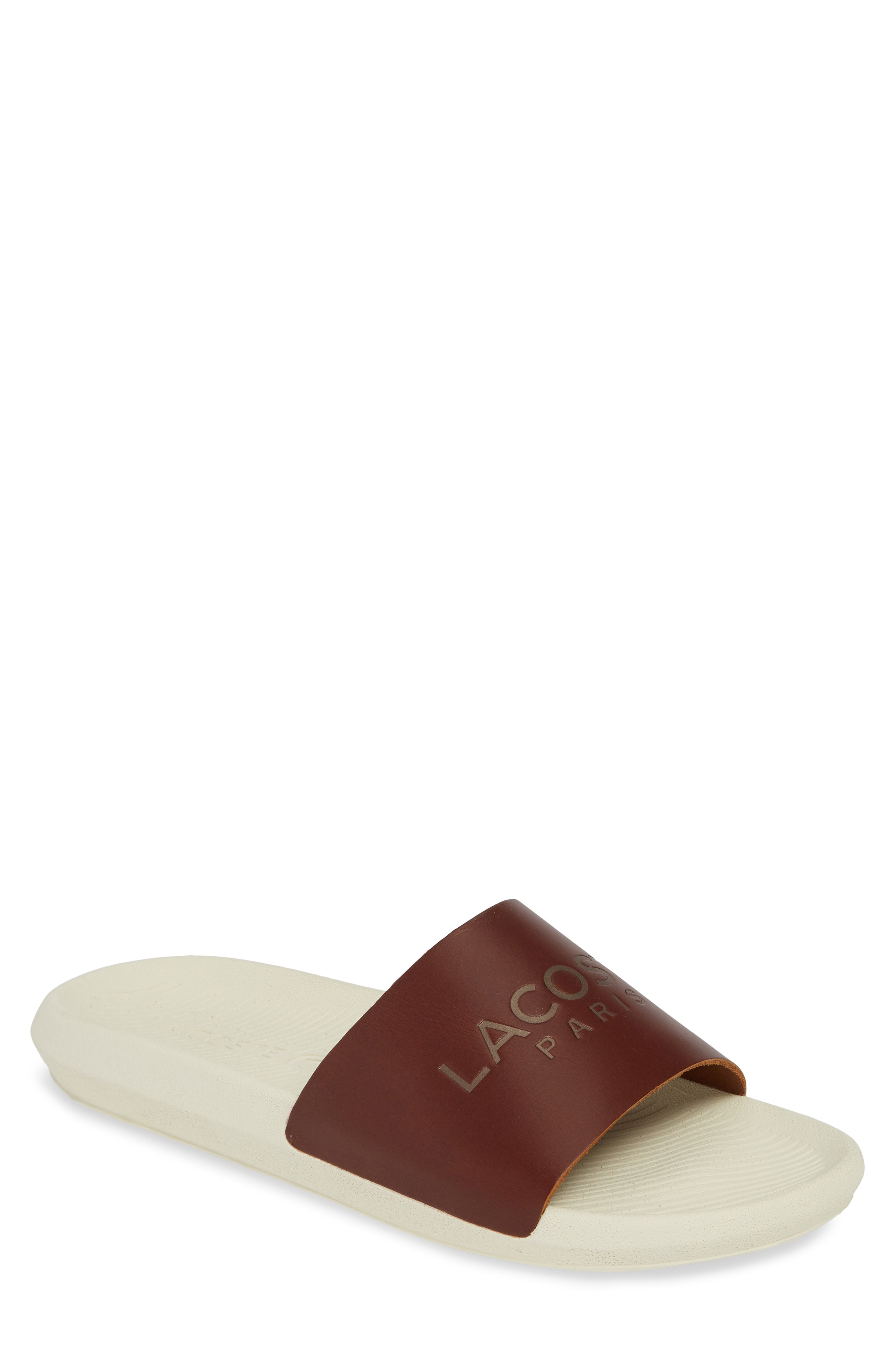 lacoste croco slide sandal