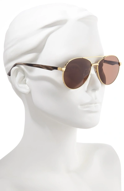 Balenciaga 59mm Aviator Sunglasses In Shiny Endura Gold/ Brown