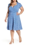 Leota Faux Wrap Jersey Dress In Nebulas Blue