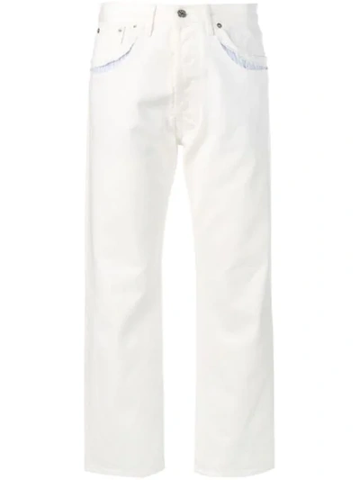 Maison Margiela Perforated Effect Jeans In White