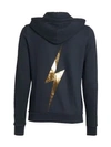 Aviator Nation Lightning Bolt Zip Hoodie In Charcoal/metallic Gold