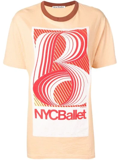 Acne Studios × NYC Ballet コラボTシャツ Acne Studios Esmeta Printed Cotton-jersey T-shirt In Peach | ModeSens