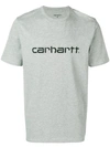 Carhartt Logo-print Cotton-jersey T-shirt In Grey