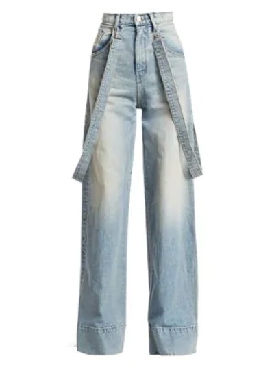 Tre By Natalie Ratabesi The Aaliyah Suspender Jeans In Light