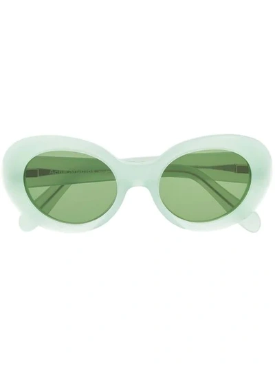 Acne Studios Mustang Oval Sunglasses In Green
