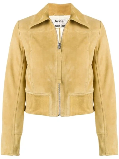 Acne Studios Pointed Collar Jacket In Yellow