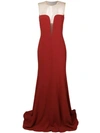 Stella Mccartney Sheer Panel Evening Dress In Red