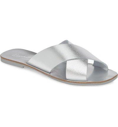 Seychelles Total Relaxation Slide Sandal In Silver Leather