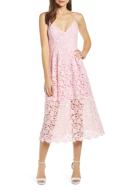 Astr Lace Midi Dress In Rose
