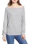 Project Social T Elm Cowl Neck Top In Heather Grey
