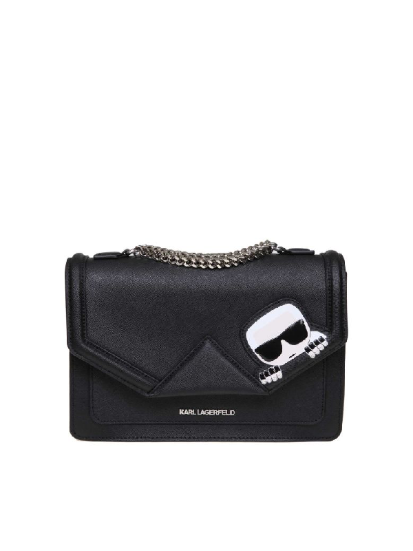 Karl Lagerfeld K / Ikonik Shoulder Bag In Leather In Black | ModeSens