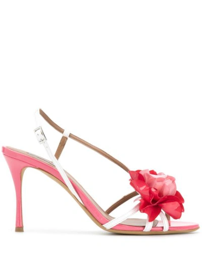 Tabitha Simmons Peony Patent-leather Sandals In Pink