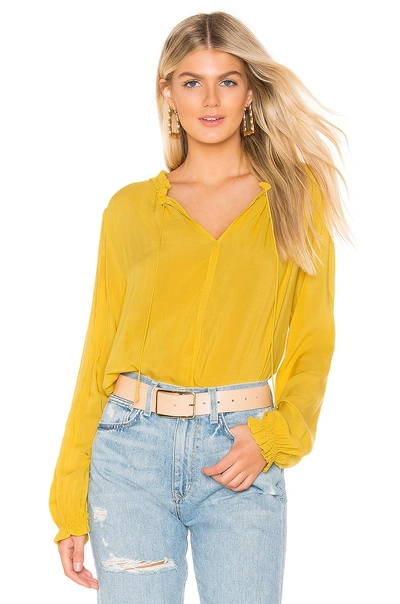 Velvet By Graham & Spencer Samantha Blouse In Canary