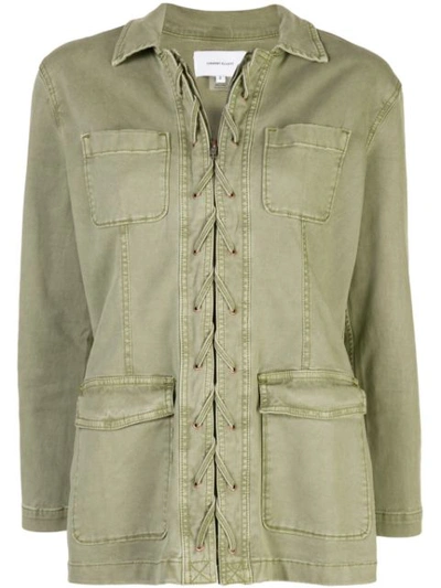 Current Elliott Current/elliott The Laced-placket Jacket In Army Green