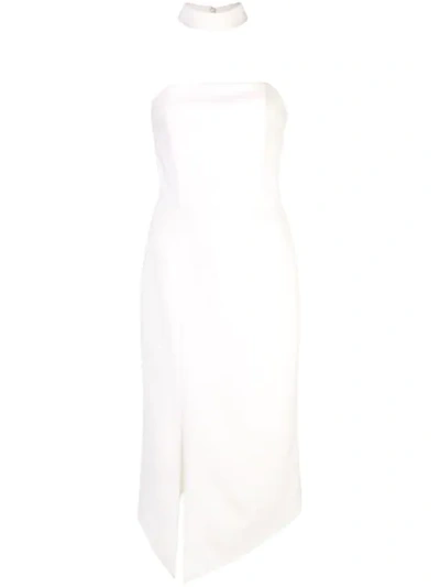 Alice And Olivia Alice + Olivia Sia Choker Detail Strapless Dress In Off White