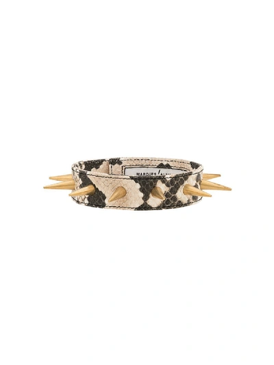 Marques' Almeida Spiked Snakeskin-effect Leather Choker In Beige