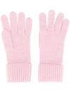 N•peal Ribbed Knit Gloves In Pink