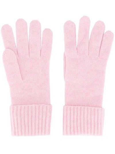 N•peal Ribbed Knit Gloves In Pink