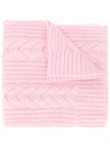 N•peal Cable Knit Scarf In Pink